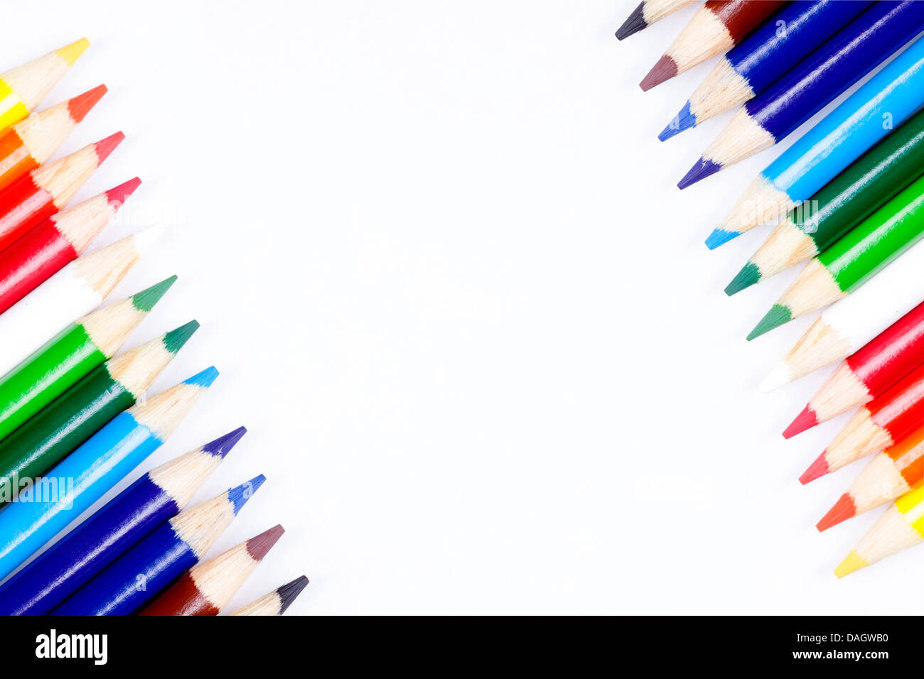 Crayons de couleur isolé sur fond blanc Banque D'Images