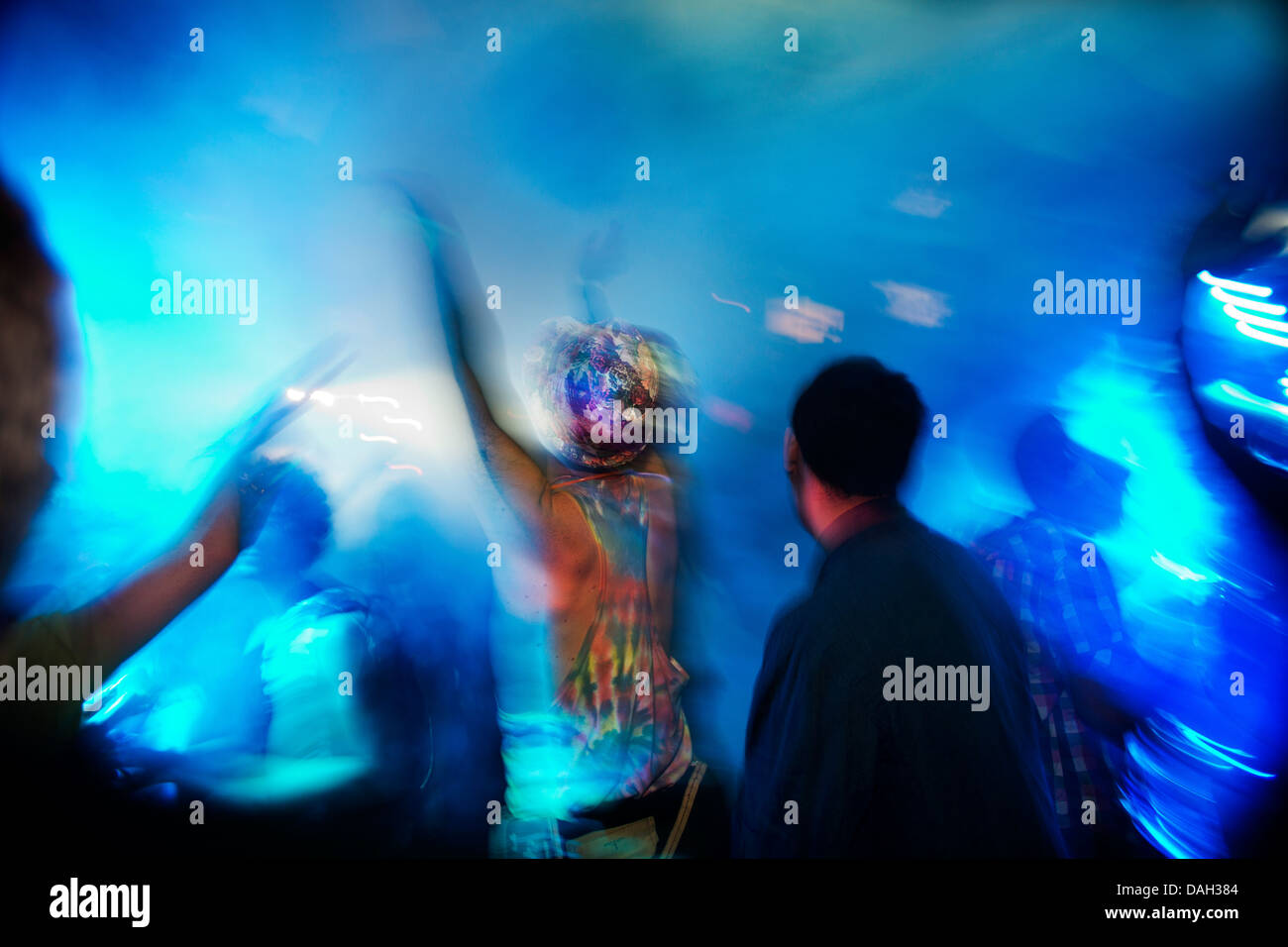 Vie nocturne à Glastonbury Festival, Royaume-Uni. Banque D'Images