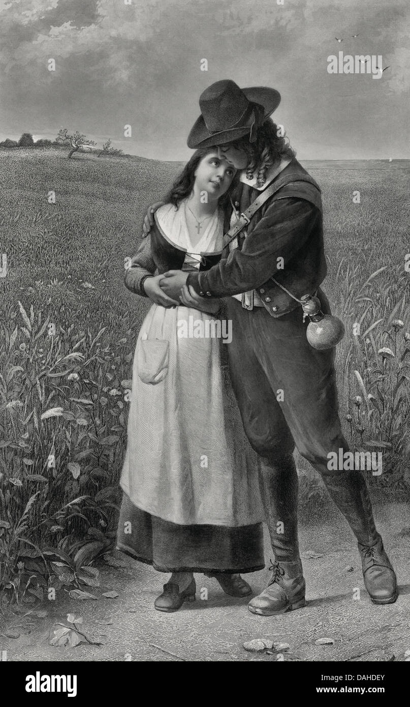 Gabriel et Évangéline, sous réserve de l'poème de Longfellow Banque D'Images