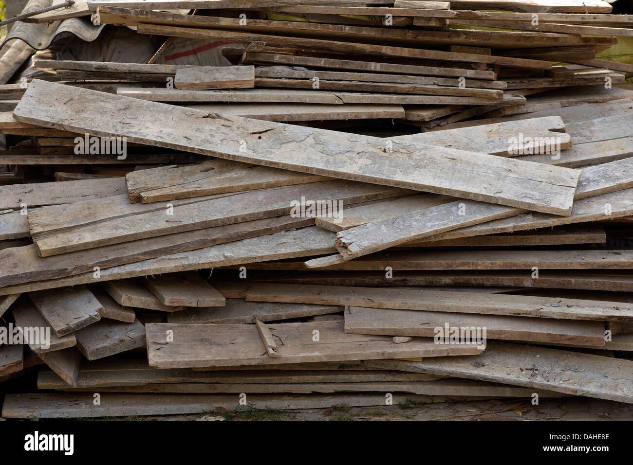 Pile de planches en bois Banque D'Images