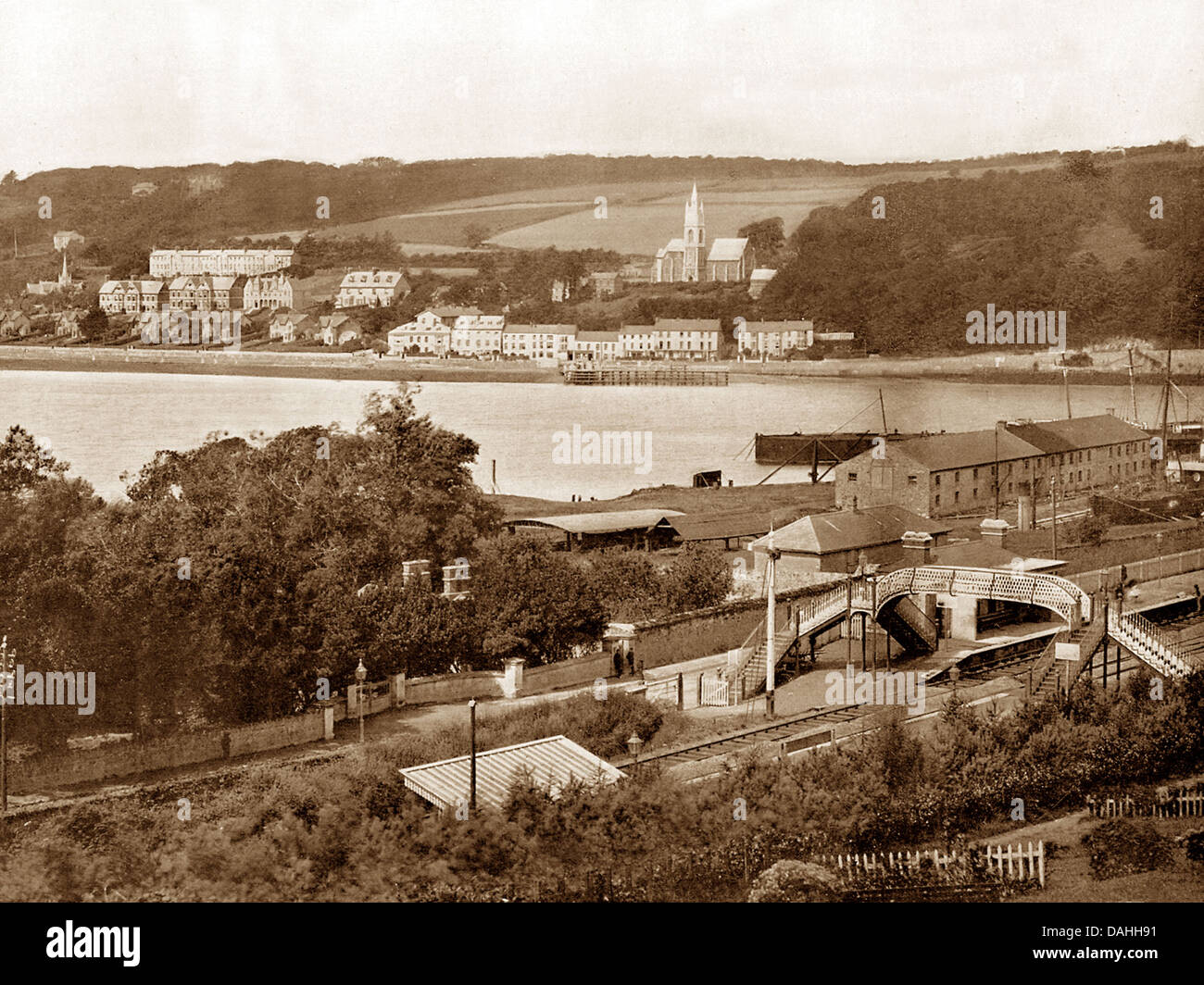 La gare de Monkstown et début des années 1900 Banque D'Images