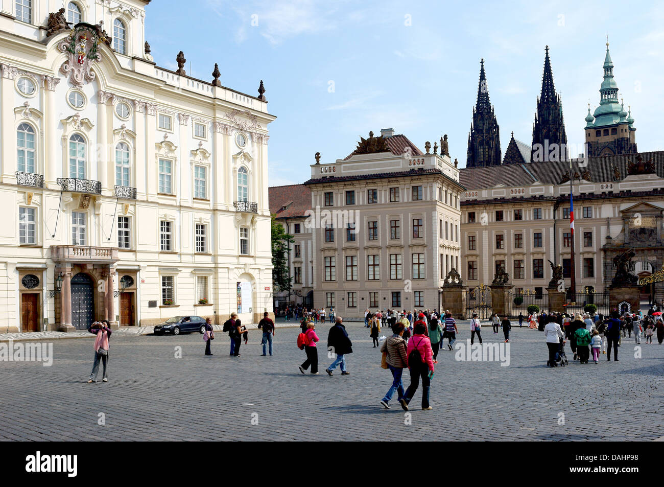 Prague Hradcany Castle St Vitus Cathedral Palais de l'archevêque en République Tchèque Banque D'Images
