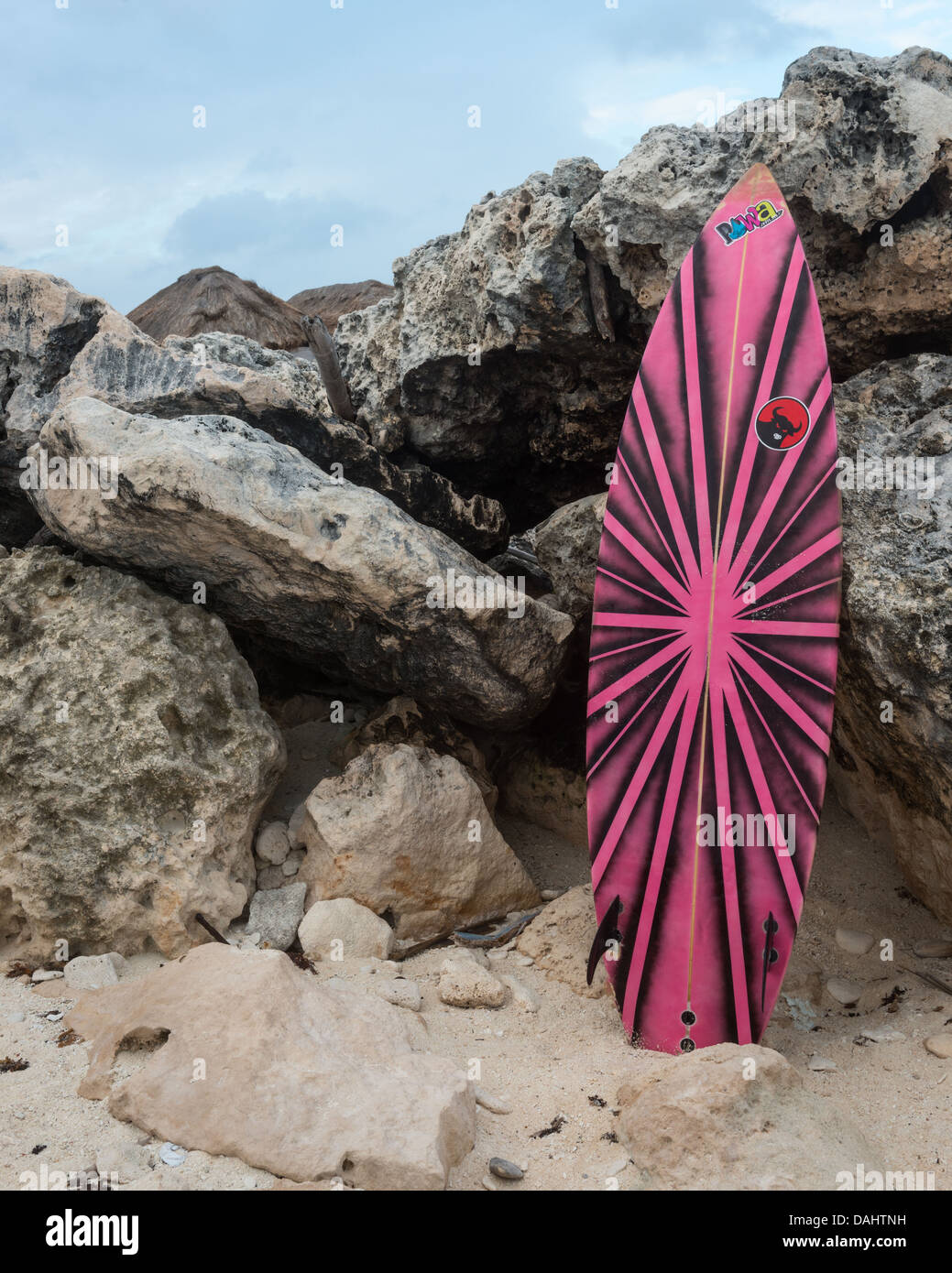 En appui sur la planche de roches dans Mirador Cozumel, Mexique. Banque D'Images