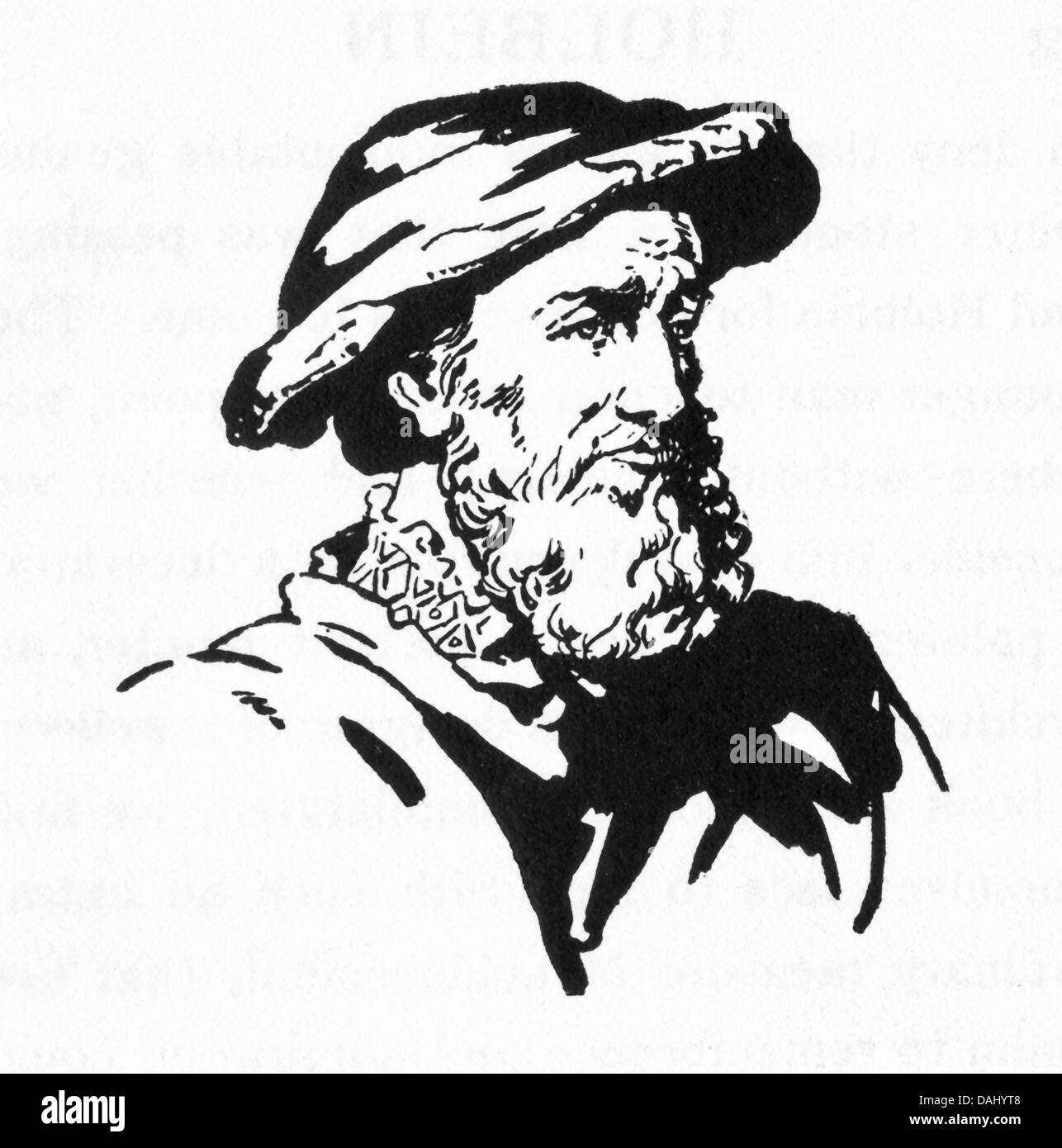 Hans Holbein le Jeune (1497-1543) était un artiste exceptionnel de la Renaissance allemande. Banque D'Images