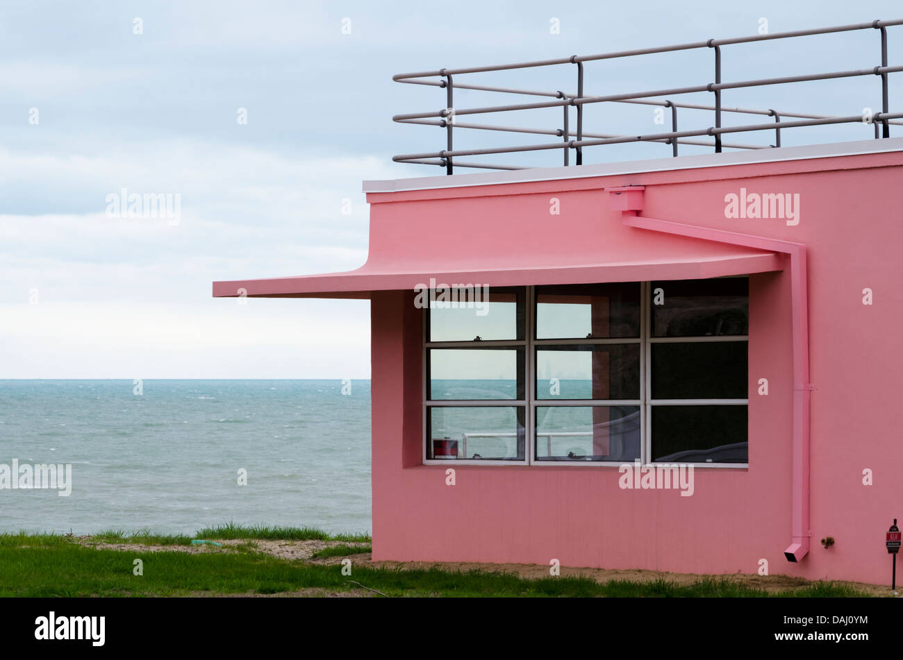 Siècle de progrès ont-Homes à l'Indiana Dunes National Lakeshore, Indiana, États-Unis d'Amérique Banque D'Images