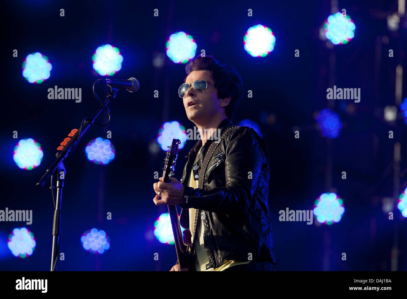 Balado, Kinross, Scotland, UK, dimanche, 14 juillet, 2013. Chanteur Kelly Jones de la bande gallois Stereophonics Scène principale, à T in the Park 2013, le festival de musique de trois jours est maintenant à sa 20e année. Credit : drew farrell/Alamy Live News Banque D'Images
