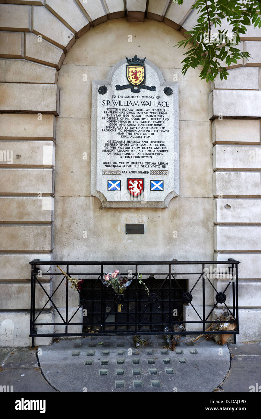 Monument à sir William Wallace st bartholomews Hospital London, England uk Banque D'Images