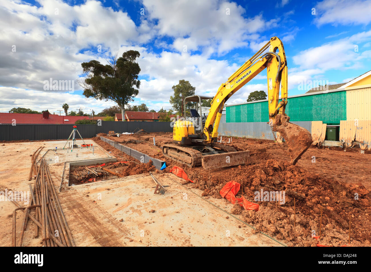 Chambre double site de construction dans la banlieue nord d'Adelaide appelé Ingle Farm Banque D'Images