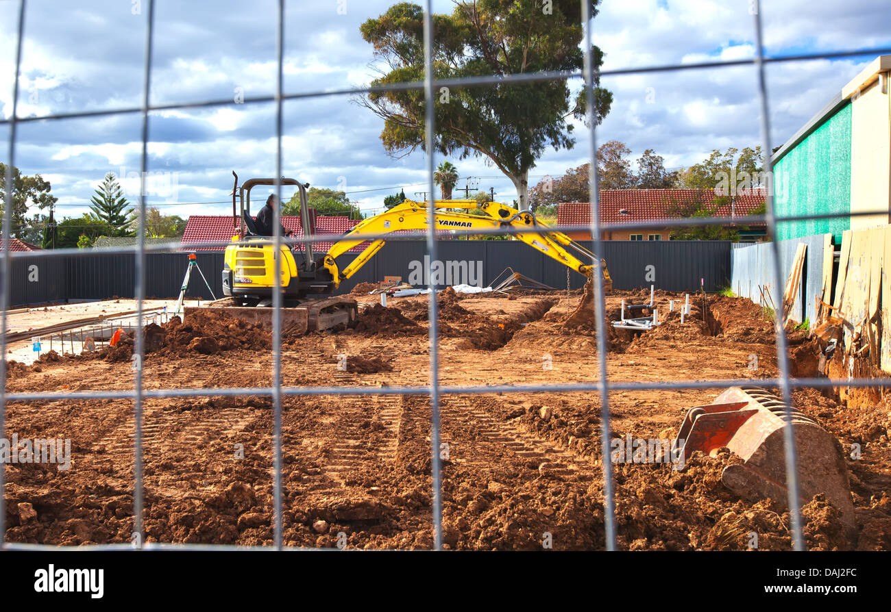 Chambre double site de construction dans la banlieue nord d'Adelaide appelé Ingle Farm Banque D'Images