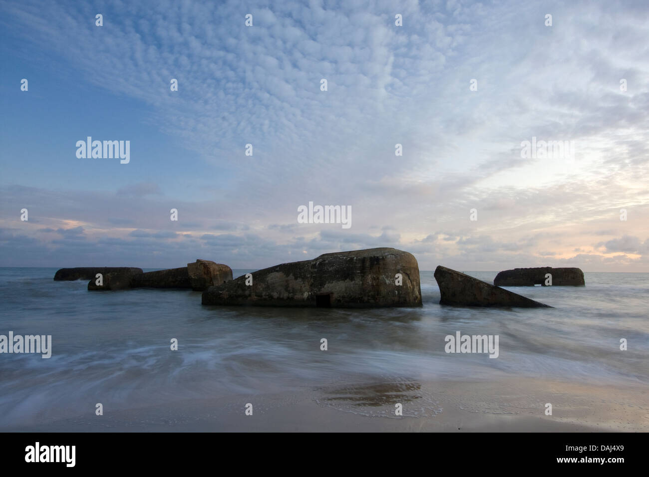 Bunkers allemands sur la côte ouest du Danemark Banque D'Images