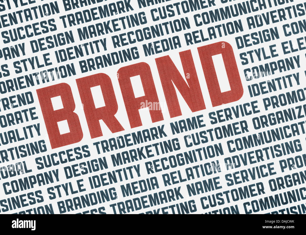 Typographie illustration affiche de la gestion de la marque mots Banque D'Images