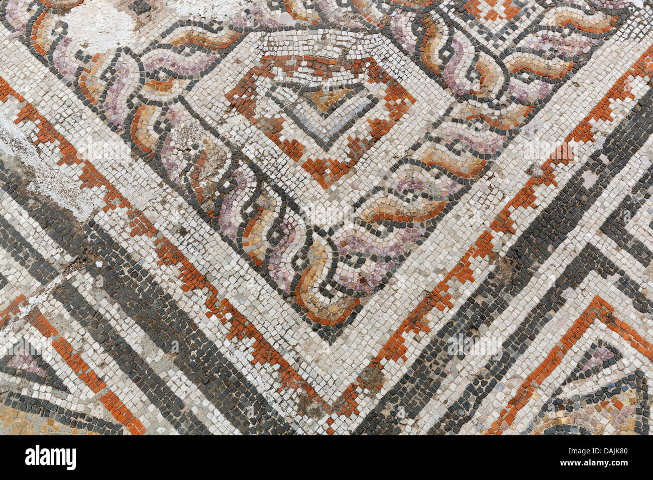 La Turquie, Sardes, sol de mosaïque dans la synagogue de Sardes Banque D'Images