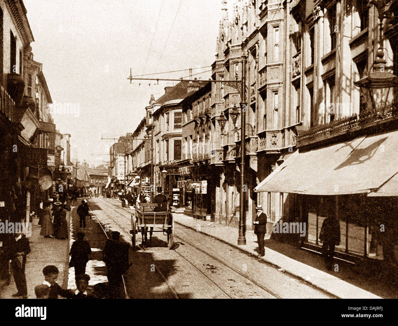 Ipswich au début des années 1900 Rue Westgate Banque D'Images