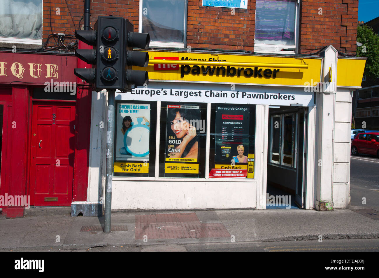 Prêteur sur gage pawn shop northside Dublin Irlande Europe Banque D'Images