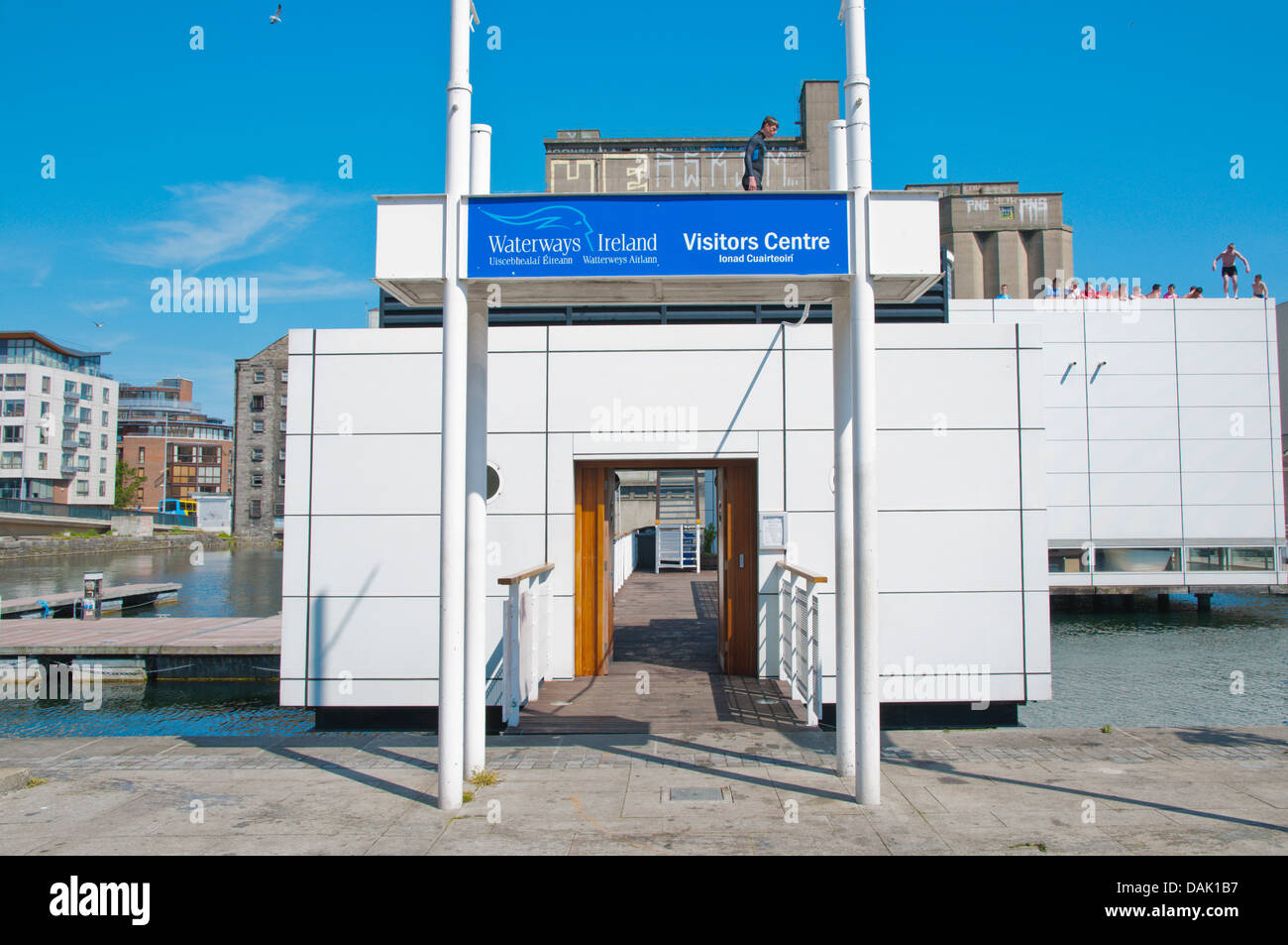 Centre d'eau anciens docks du port, le centre de Dublin Irlande Europe Banque D'Images
