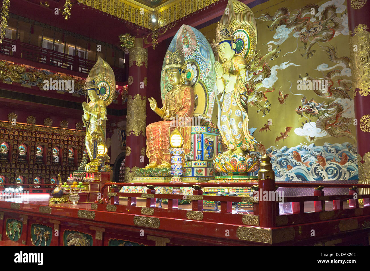 Dh Tooth Relic Temple Singapore Singapour temple bouddhiste et de l'intérieur du musée bouddha temples Banque D'Images