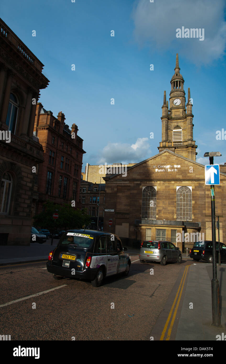 L'église de Tron le long de Bath Street et Nelson Mandela square central Glasgow Ecosse Grande-Bretagne Angleterre Europe Banque D'Images