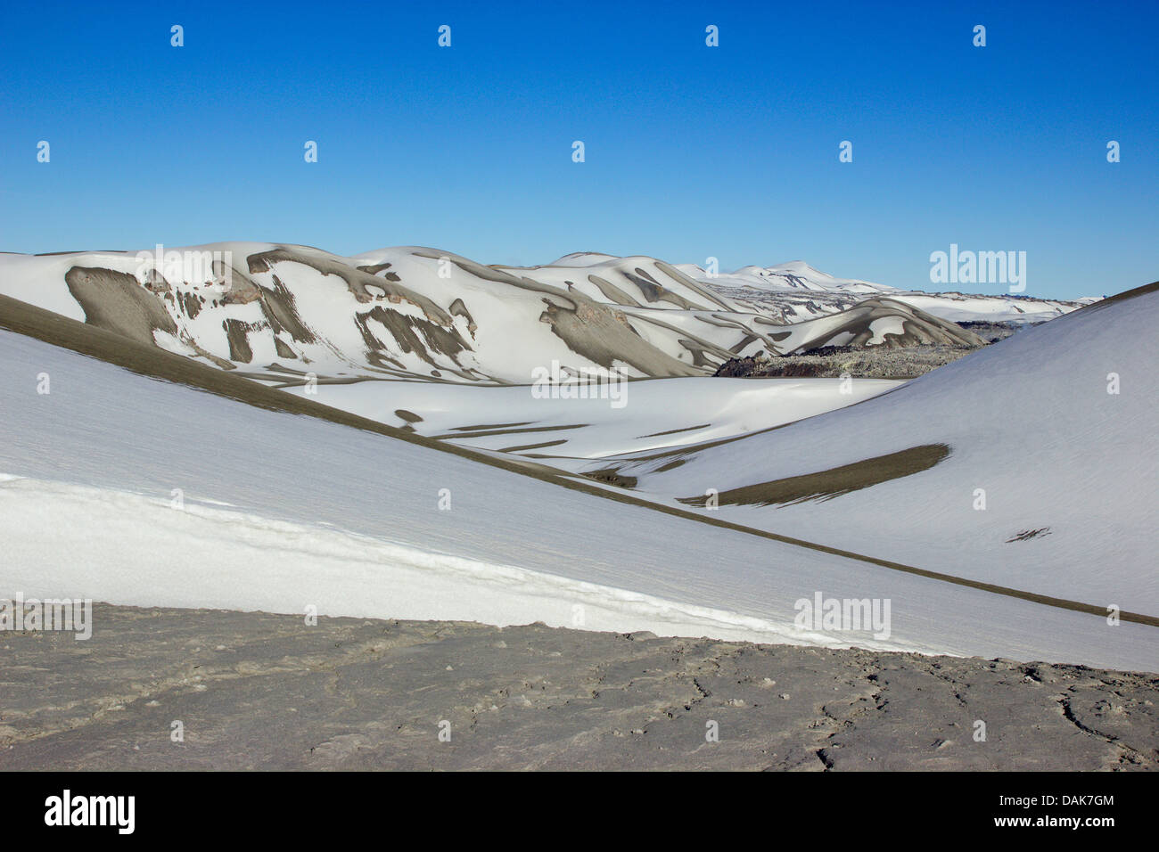 Cordon Caulle du volcan Puyehue avec cendres et neige 2012, éruption après 2011, le Chili, la Patagonie Banque D'Images