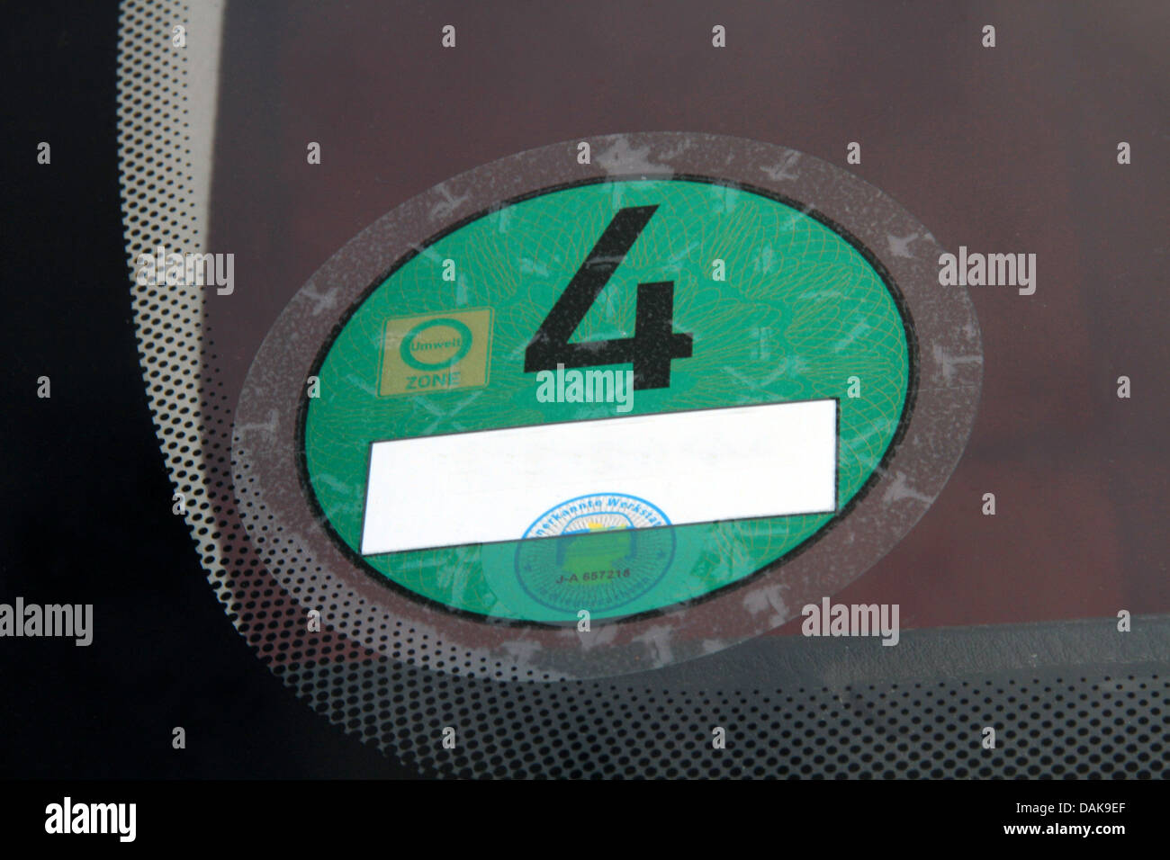 Badge de la pollution, catégorie 4, Allemagne Banque D'Images