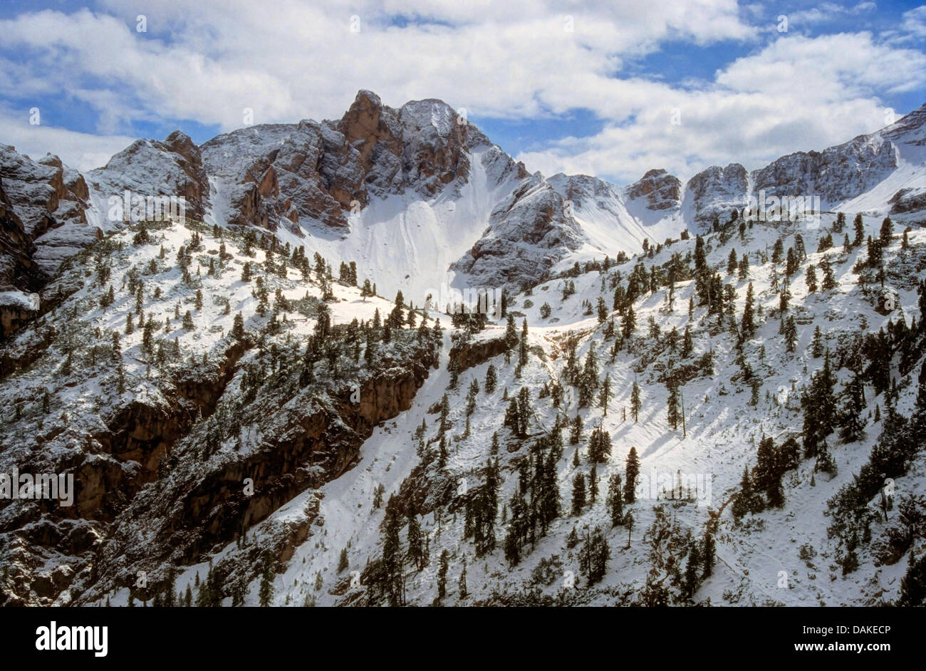 Seekofel en hiver, l'Italie, le Tyrol du Sud, Dolomiten Banque D'Images