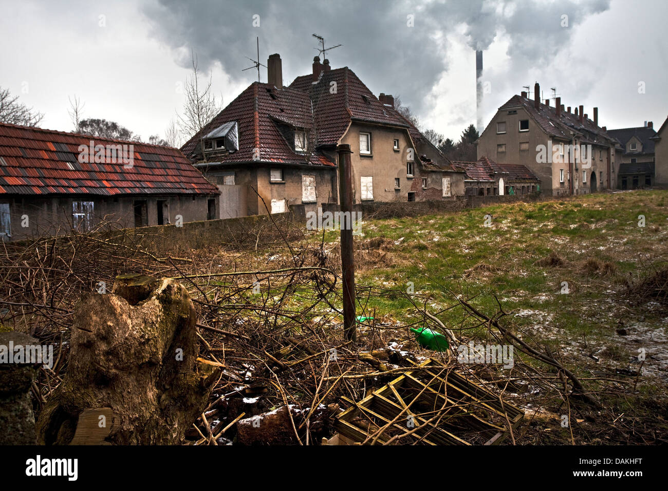 L'abandon et la décomposition des quartiers de mineurs Schlaegel und Eisen, l'Allemagne, en Rhénanie du Nord-Westphalie, Ruhr, Gladbeck Banque D'Images