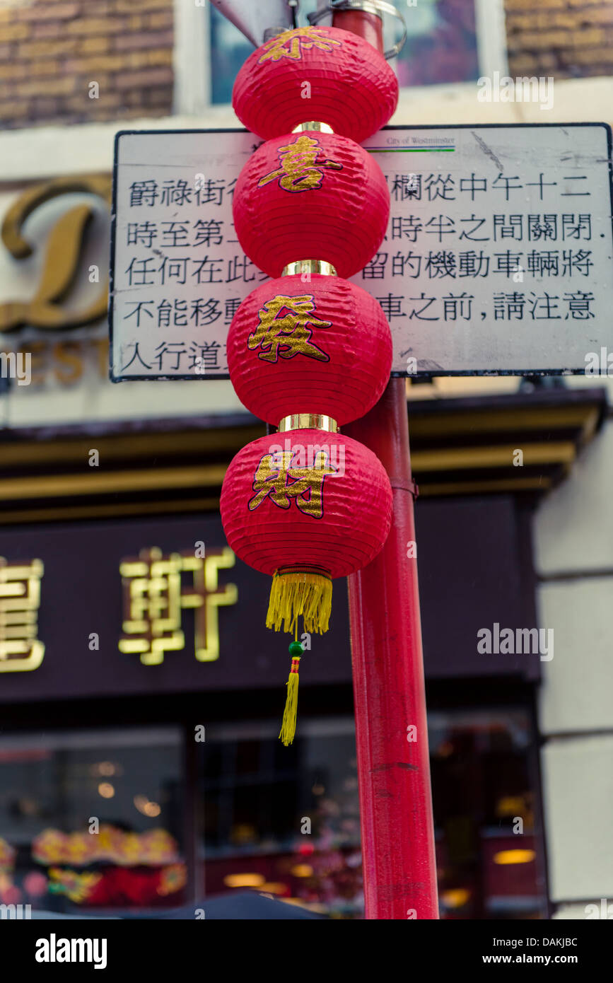 Lanternes chinoises du Nouvel An chinois à Londres 2013 Célébrations Banque D'Images