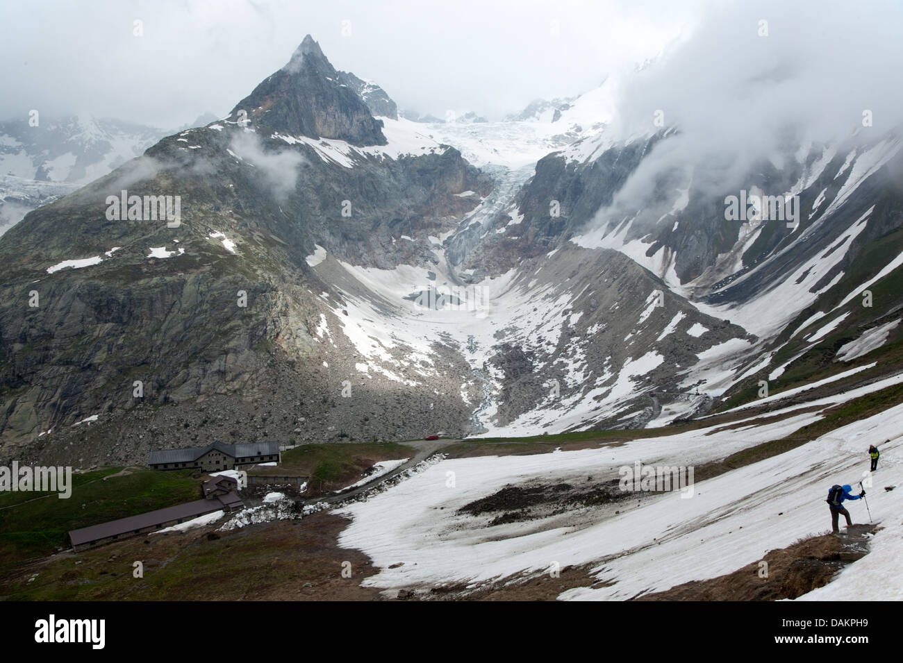 Refugio Elena à Val Ferret Banque D'Images