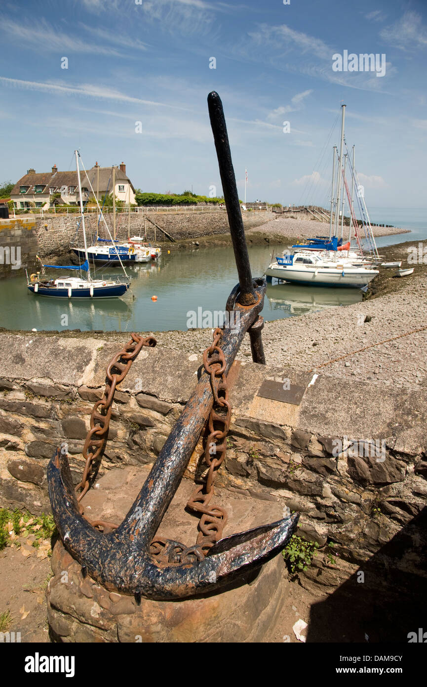 Le joli port de Porlock Weir, Somerset, Angleterre. Banque D'Images