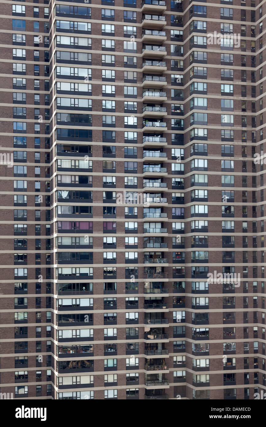 Appartements dans un racleur de ciel à Manhattan, New York City Banque D'Images