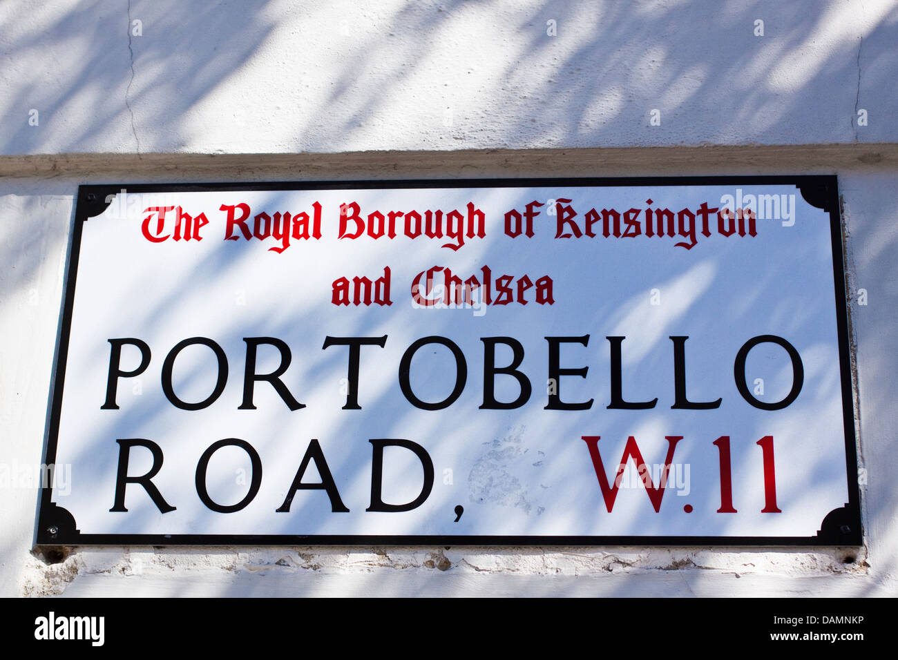 Plaque de rue Portobello road dans le quartier de Kensington & Chelsea, London Banque D'Images