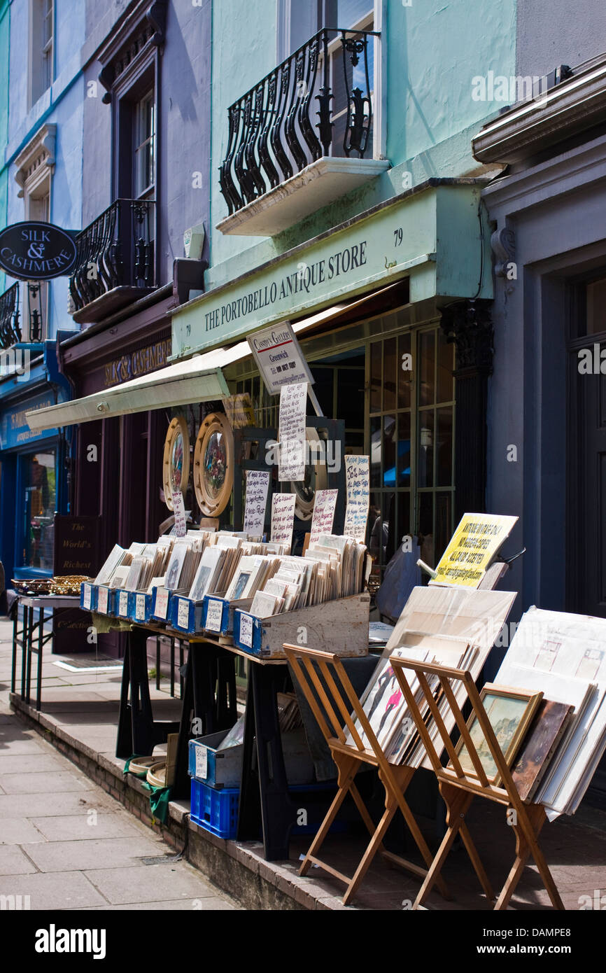 Boutiques de Portobello Road à Notting Hill, Londres Banque D'Images