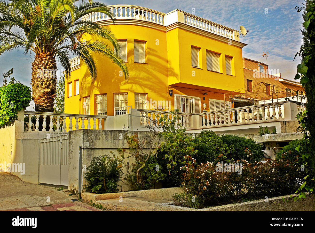 -Maisons Jaune- Côte d'Or (Espagne). Banque D'Images