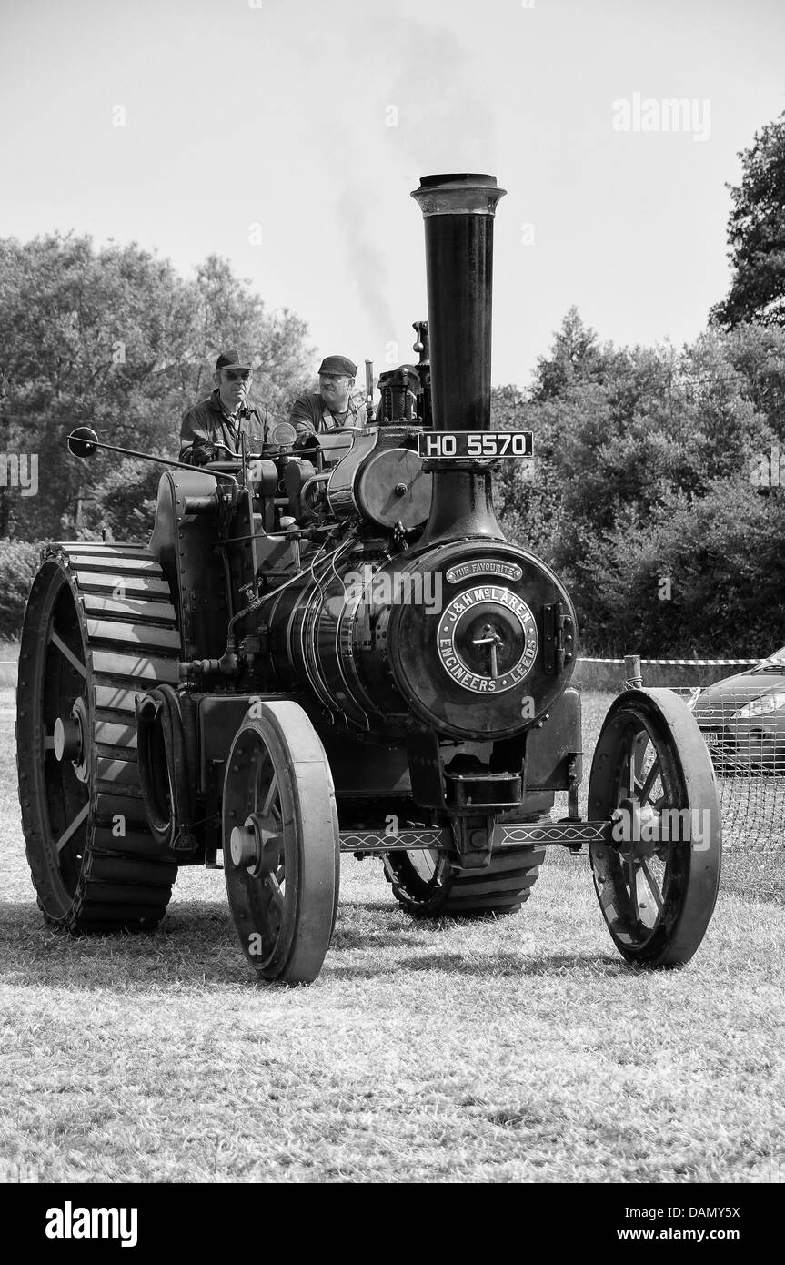 Moteur de traction à vapeur à un spectacle dans le Hampshire, au Royaume-Uni Banque D'Images