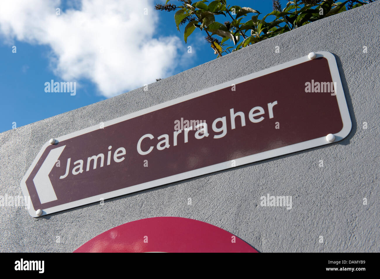 Jamie Ryan Brown signe Informations touristiques Banque D'Images