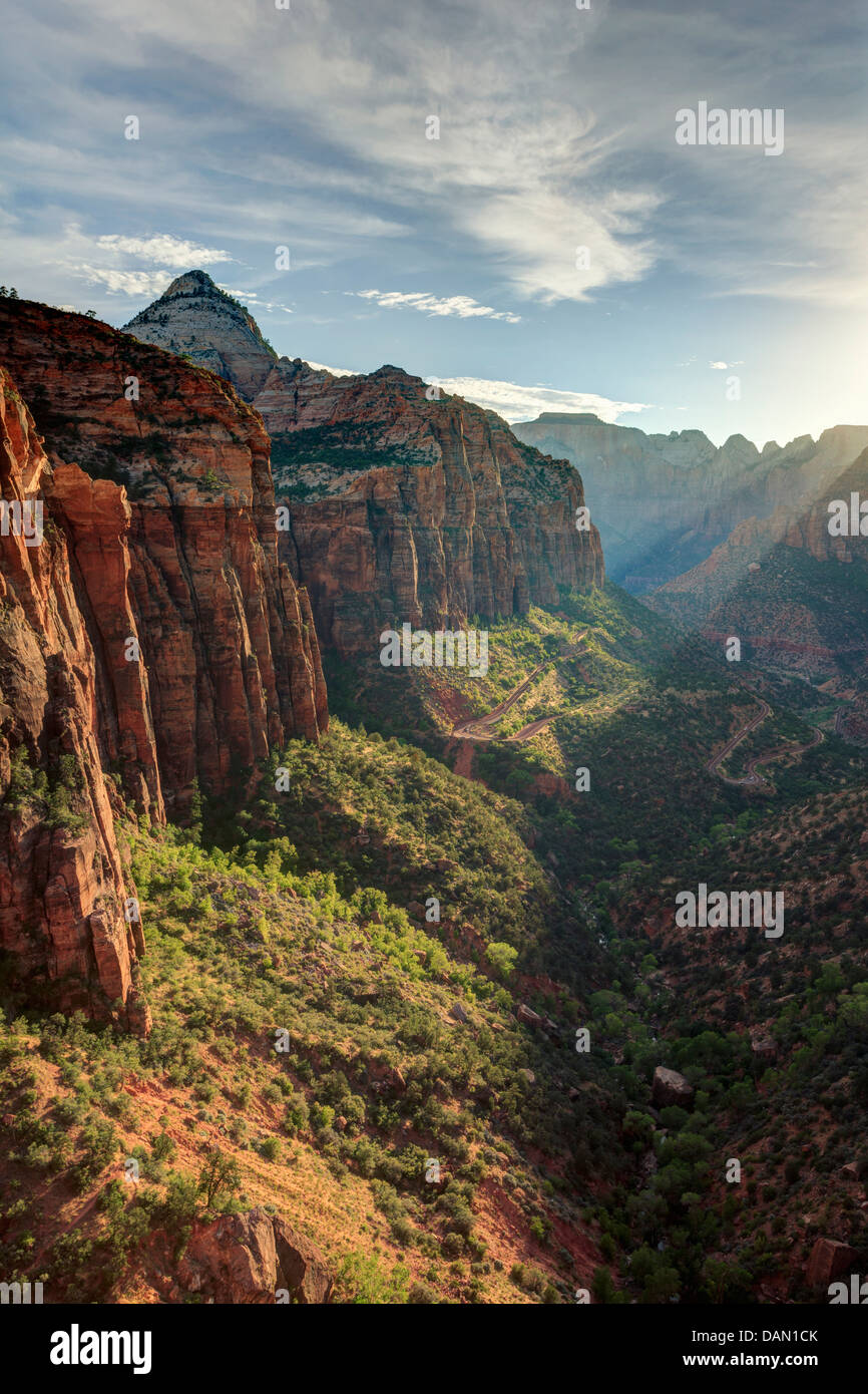USA, Utah, Zion National Park, Canyon Overlook viewpoint Banque D'Images