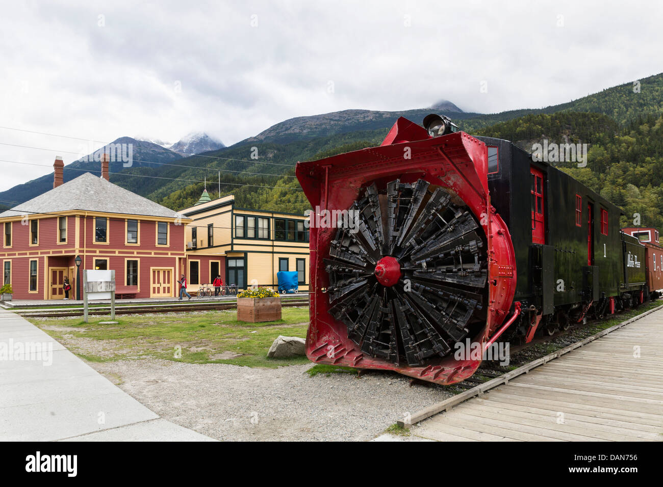 USA, Alaska, chasse-neige par White Pass and Yukon Route Railroad Banque D'Images
