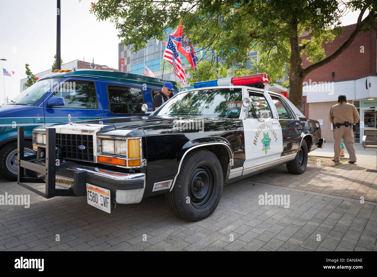 American Ford Crown Victoria dans Highway Patrol styling au classic car show Banque D'Images