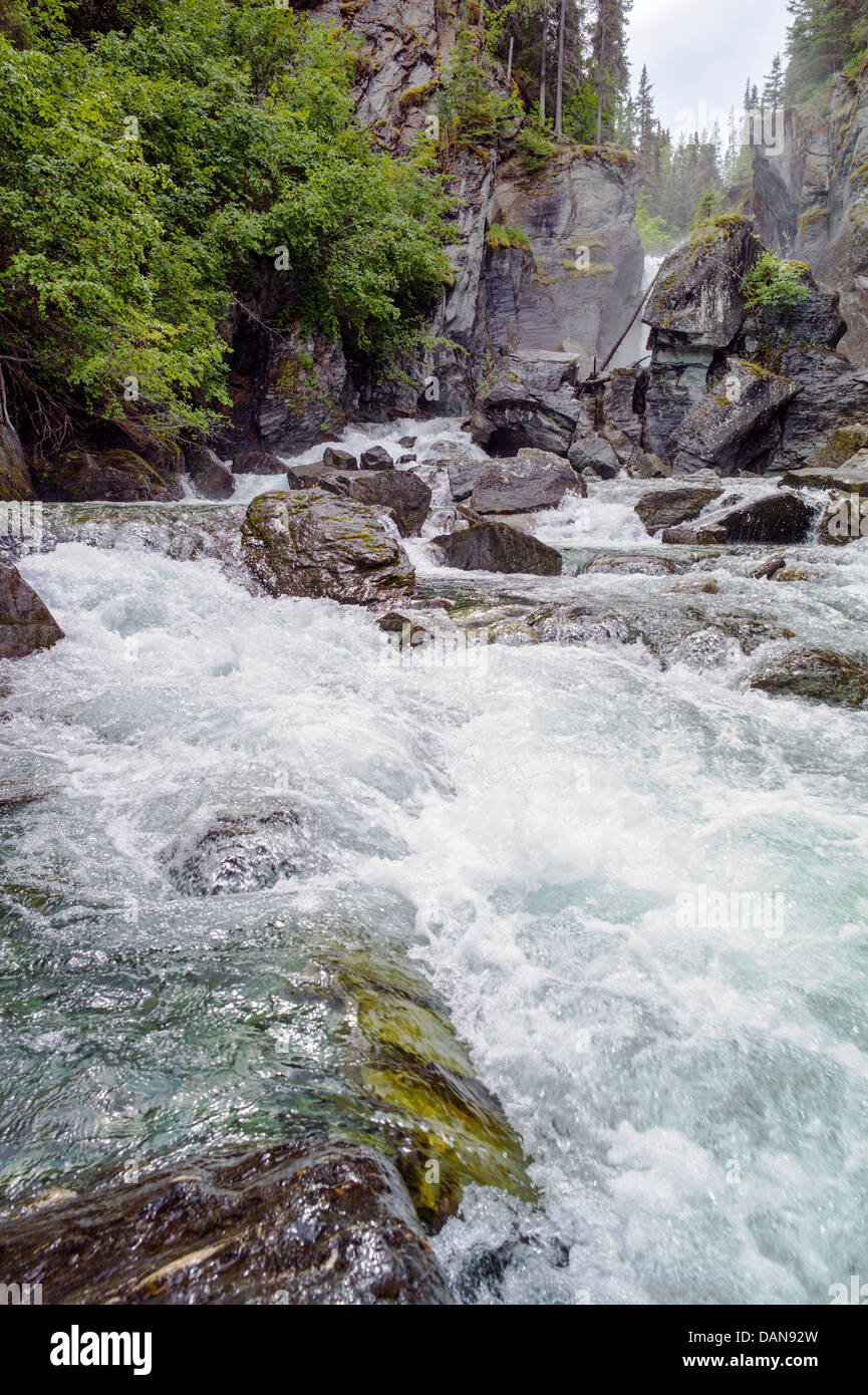 La liberté tombe, la liberté Falls State Recreation Site, Edgarton l'Autoroute, Près de Lower Tonsina, Alaska, USA Banque D'Images