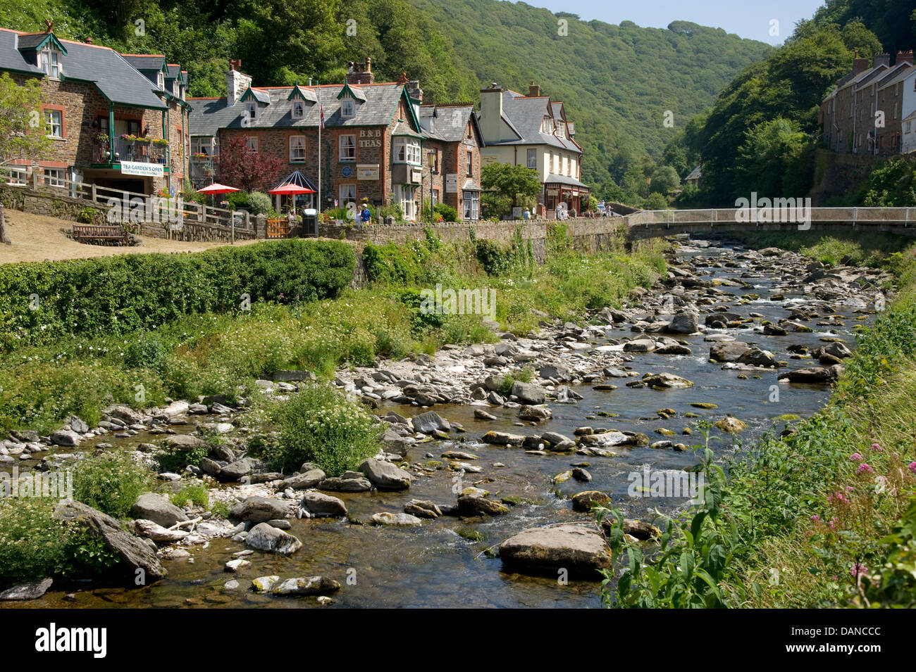 La rivière Lyn à Lynmouth, Devon, Angleterre. Banque D'Images