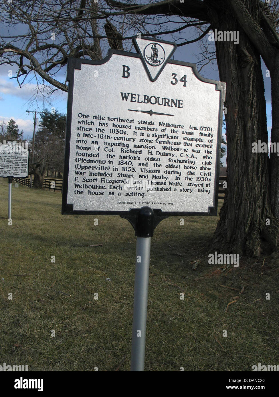 WELBOURNE un mille au nord-est est Welbourne (ca. 1770), qui a abrité de la même famille depuis les années 1830. Il s'agit d'une s Banque D'Images
