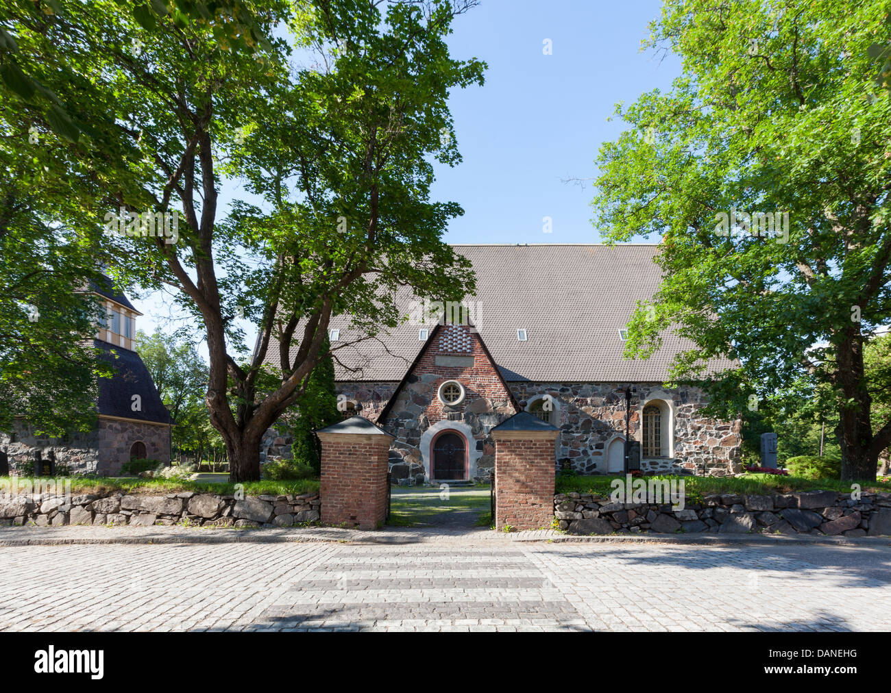 Dans l'église médiévale Lammi, Finlande Banque D'Images