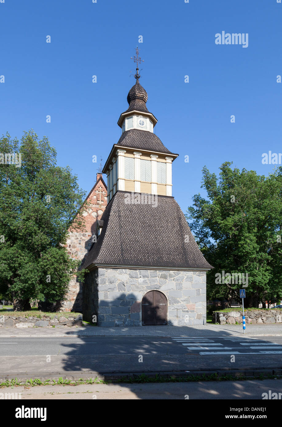 Dans l'église médiévale Lammi, Finlande Banque D'Images