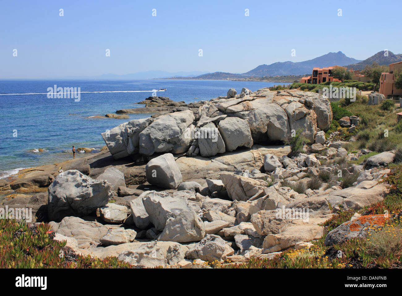 Sant Ambroggio mer près de Calvi, Corse, France. Banque D'Images