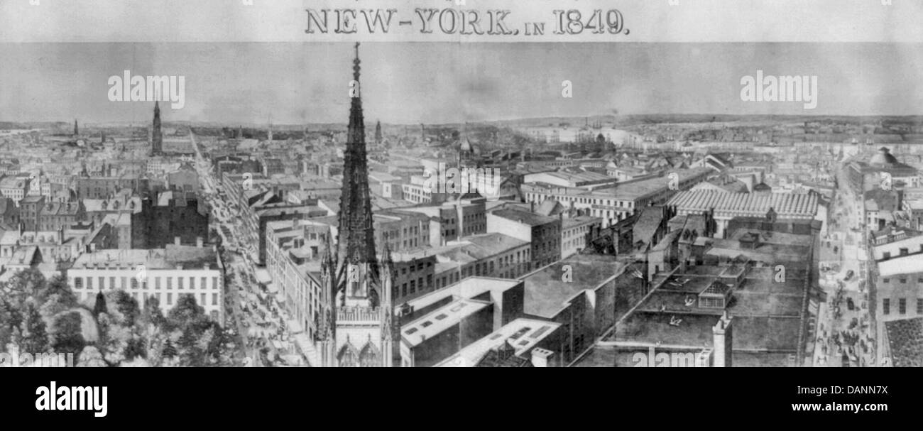 La ville de New York en 1849 Banque D'Images