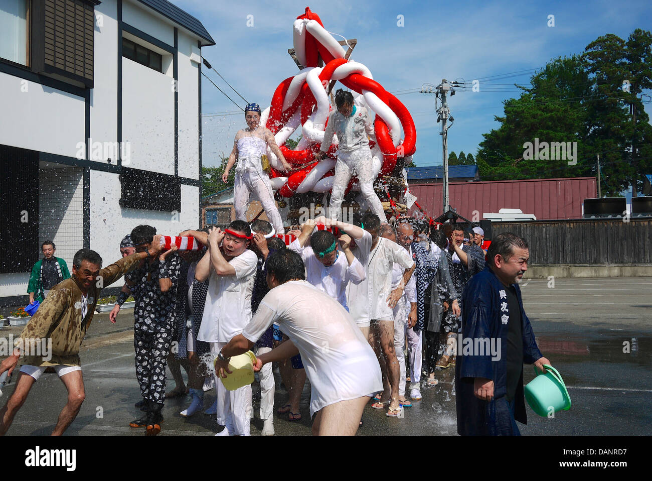 Shimizu Fête de l'eau à Misato La préfecture d'Akita au Japon durant l'été Banque D'Images