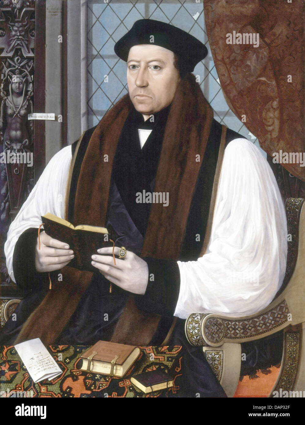 THOMAS CRANMER (1489-1556) chef de la Réforme anglaise peint par Gerlach Flicke en 1545 Banque D'Images