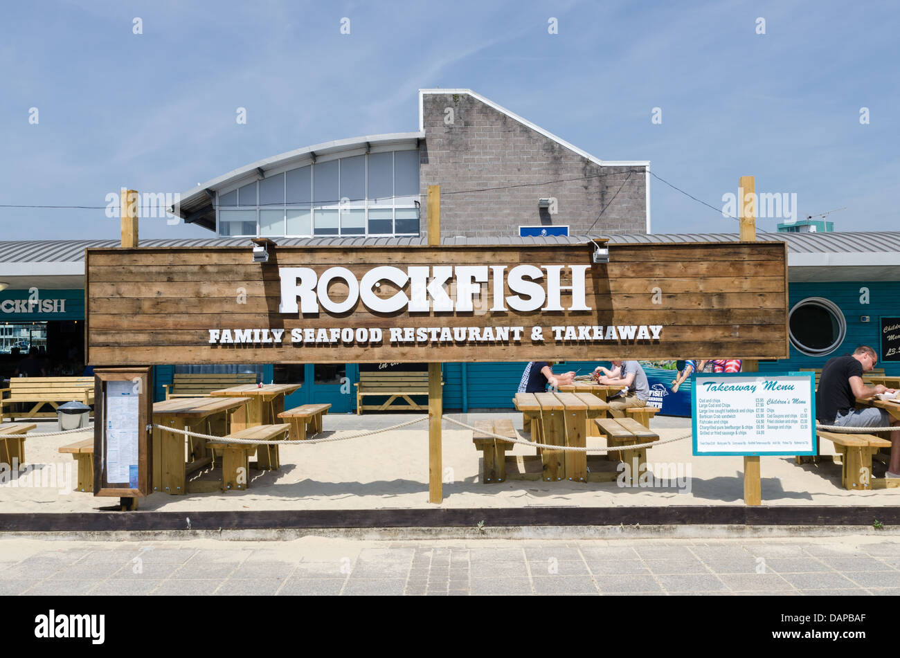 Du restaurant de fruits de mer et de plats à emporter à Plymouth Banque D'Images