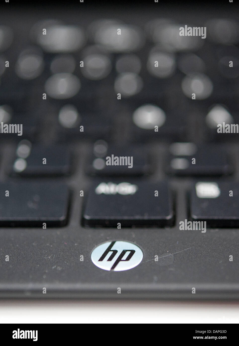 Le clavier d'un ordinateur Hewlett-Packard avec logo est photographié à une  boutique à Berlin, Allemagne, 19 août 2011. Les plus importants au monde,  fabricant de l'ordinateur veut apparemment à la fin c'est