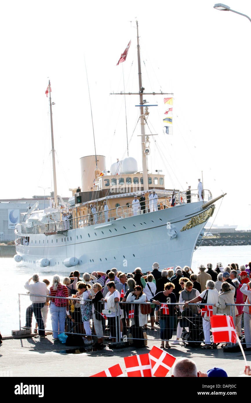 Yacht royal danois Dannebrog arrive le 22 août 2011 dans Skage, au Danemark, au cours de l'été de la famille royale danoise. Photo : Patrick Katwijk Banque D'Images