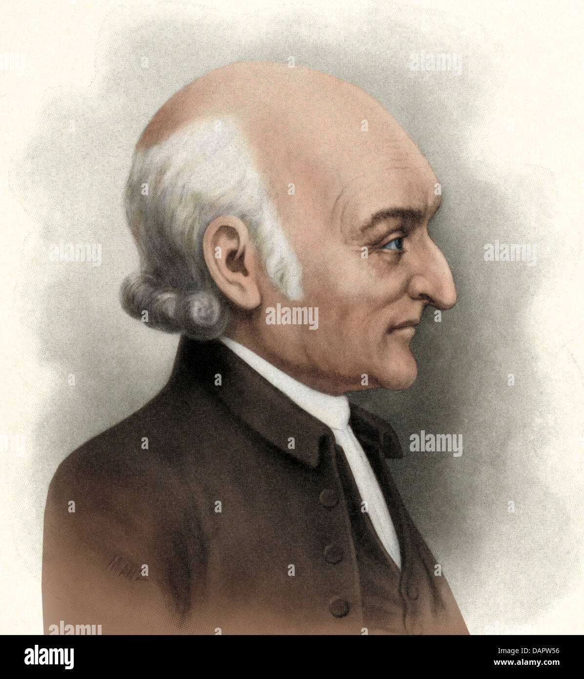 George Wythe, un signataire de la Déclaration d'indépendance de la Virginie. La main, d'une illustration de demi-teinte Banque D'Images